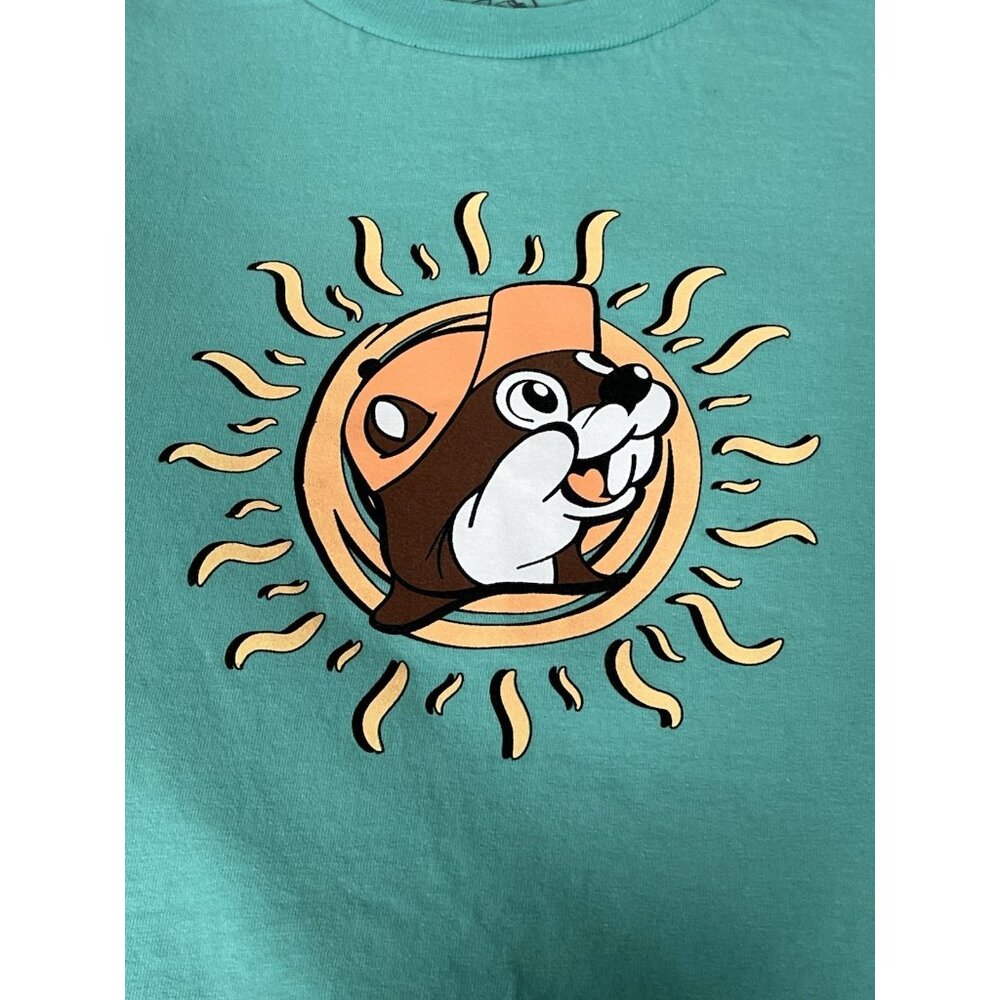 Adult Size Small Buc-ees T Shirt Teal Summer Best Days Waves Beach Sun - Picture 2 of 8